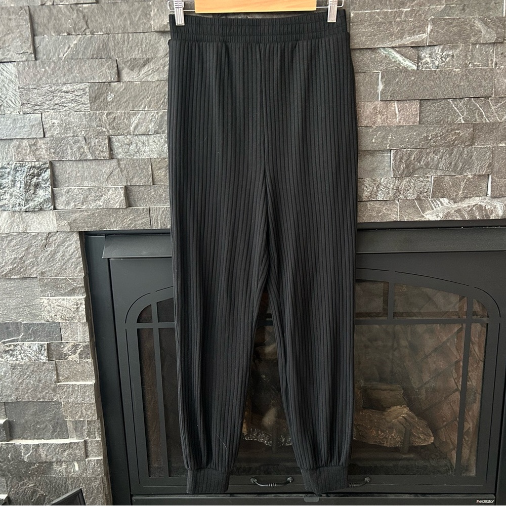 Lovers + Friends Black Ribbed Joggers